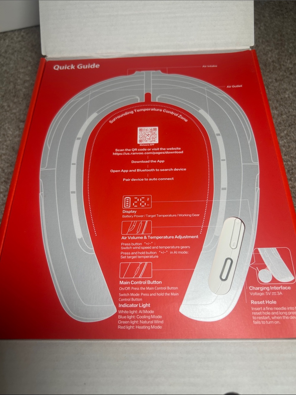 Hands-Free Neck Fan Air Donfitioner White